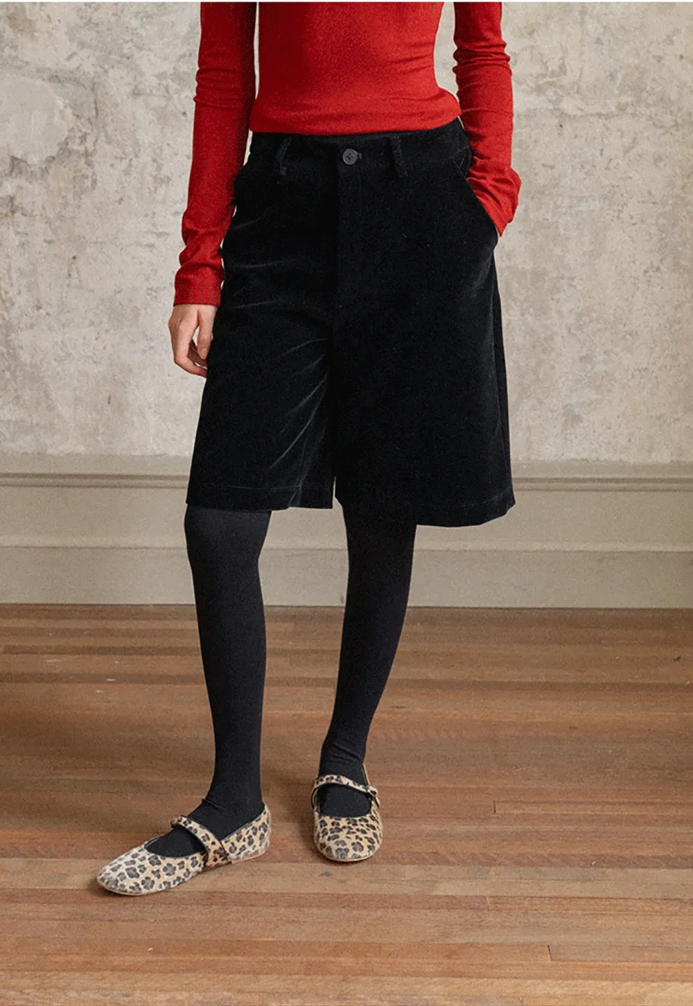 Women Stylish Corduroy Brown Shorts with Button Detail