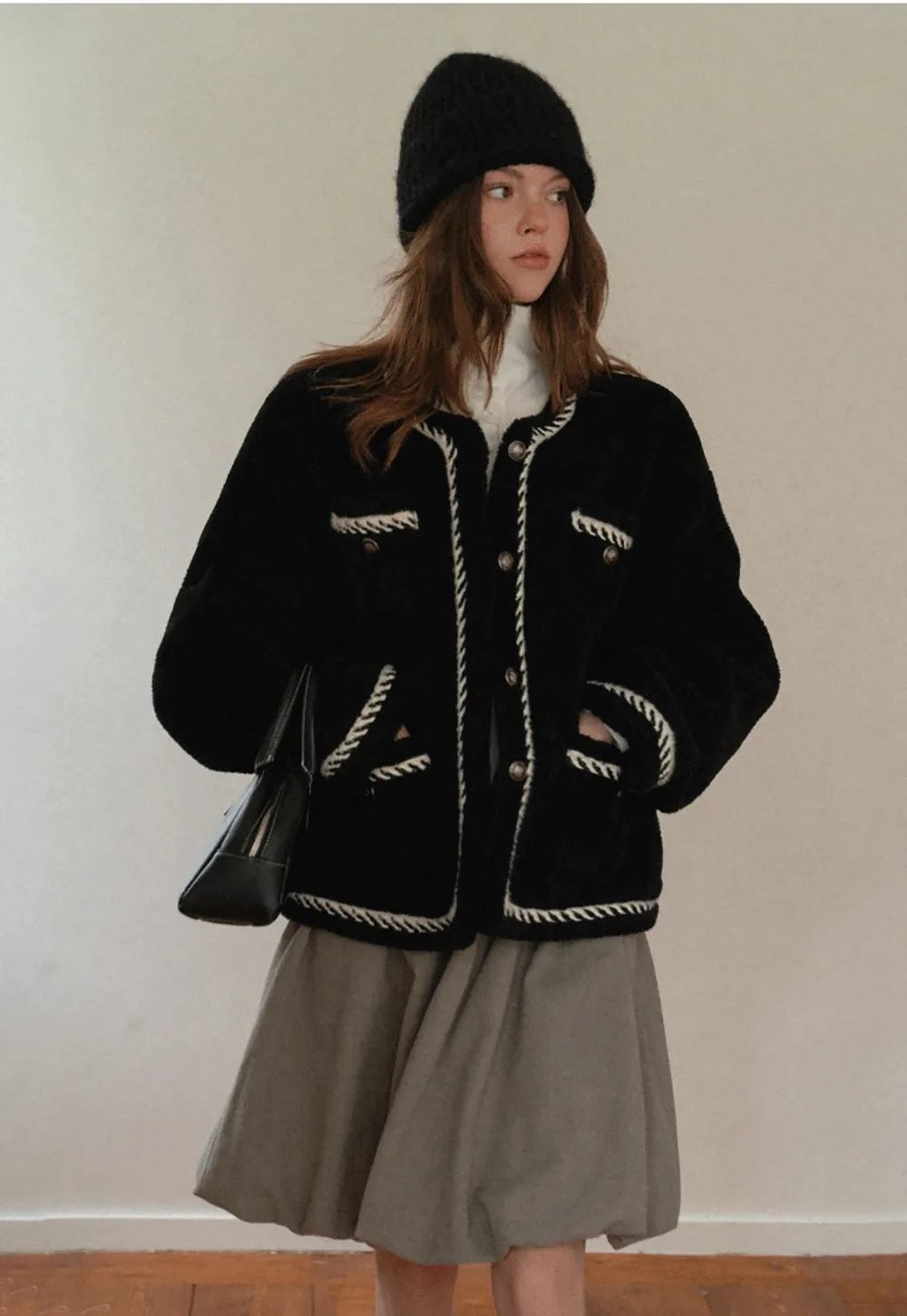 Chanel-Inspired Woven Quilted Short Jacket