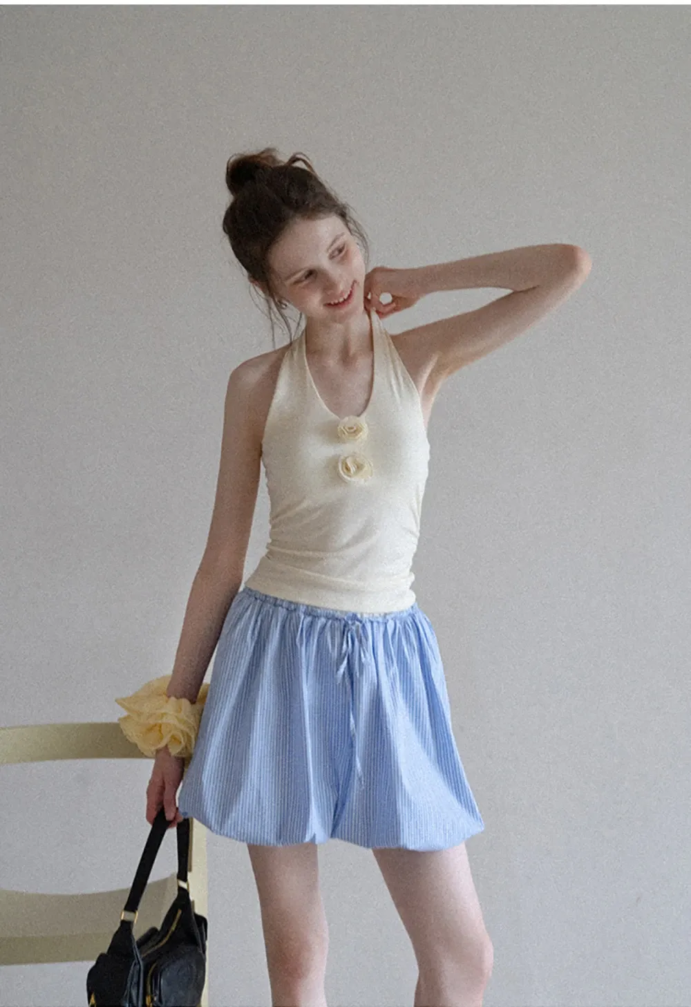 Women’s Rosette Halter Knit Tank