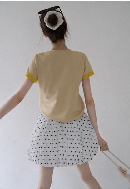 Women's Contrast Trim Crewneck T-Shirt