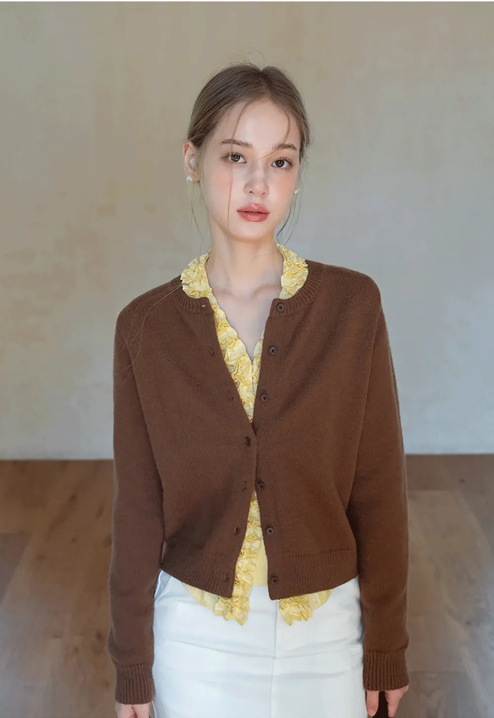 Womens Knit Button Down Cardigan Sweater