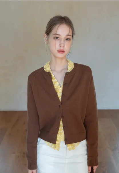 Womens Knit Button Down Cardigan Sweater