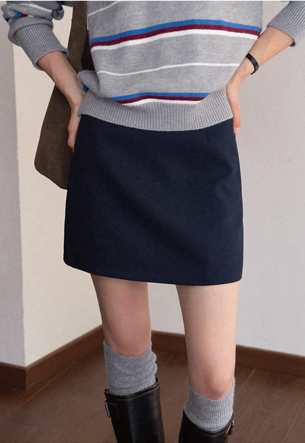 Wool Blend Mini Skirt