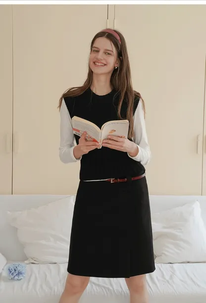 V Neck Sleeveless Knit Pullover Vest