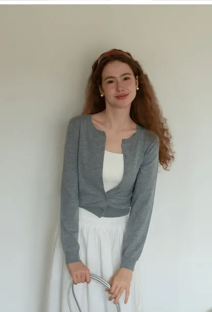 Womens Knit Button Down Cardigan
