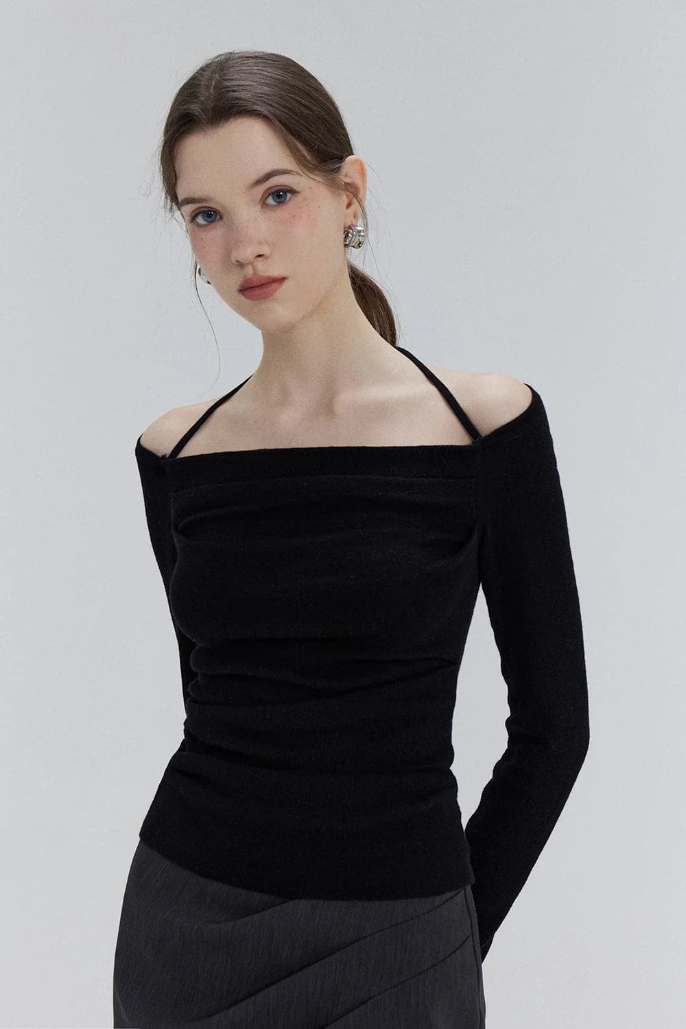 Women's Off Shoulder Slim Fit Knit Top – EGGKA