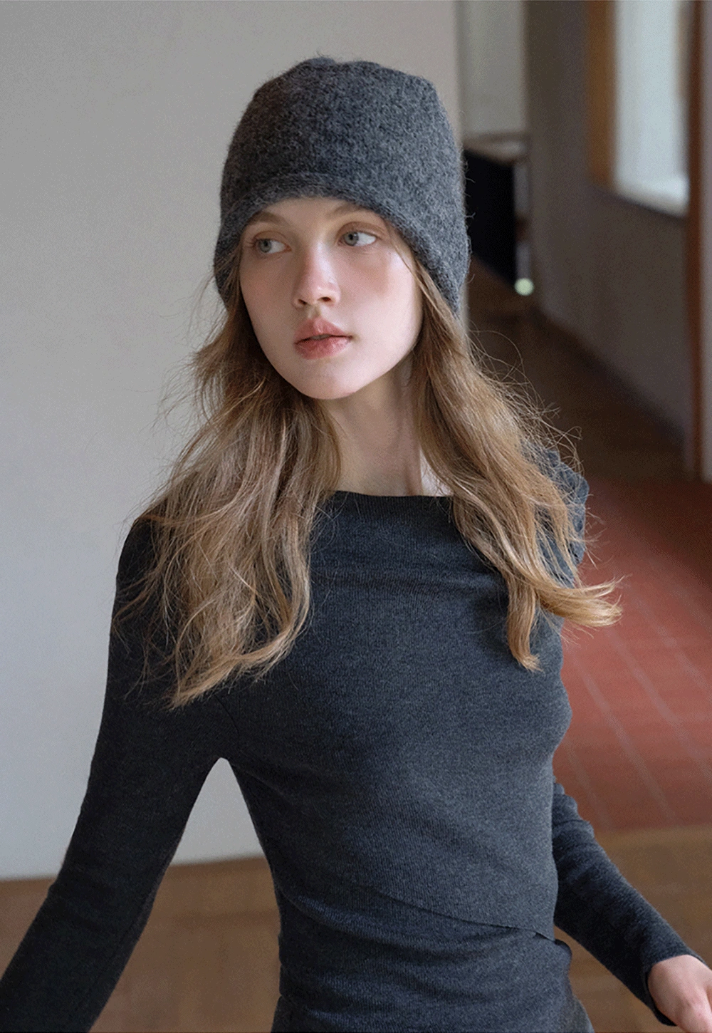 Womens Asymmetrical Draped Knit Top