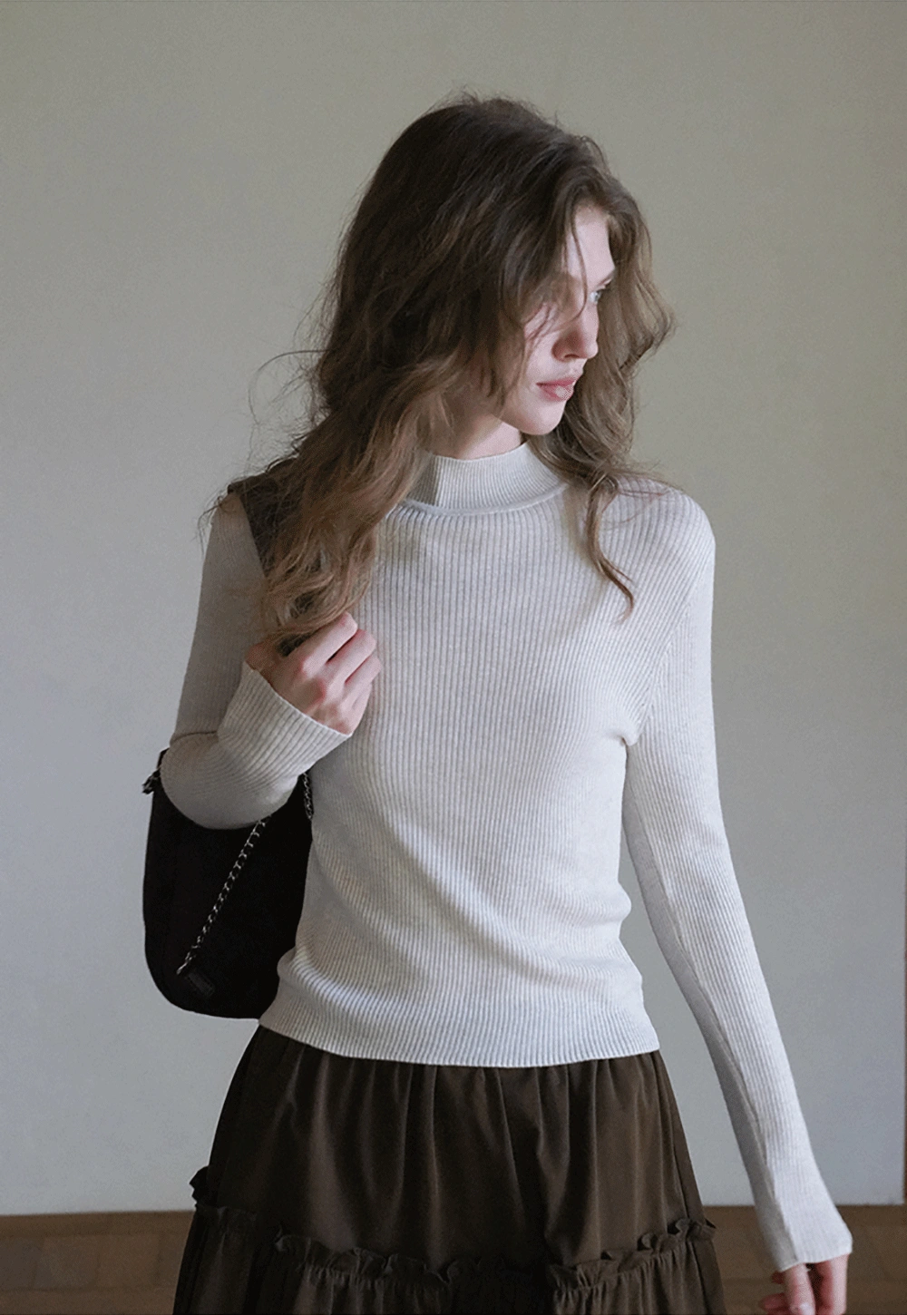 Women’s Ribbed Knit Turtleneck Sweater Top