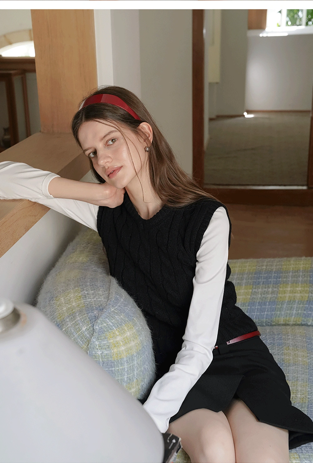 V Neck Sleeveless Knit Pullover Vest