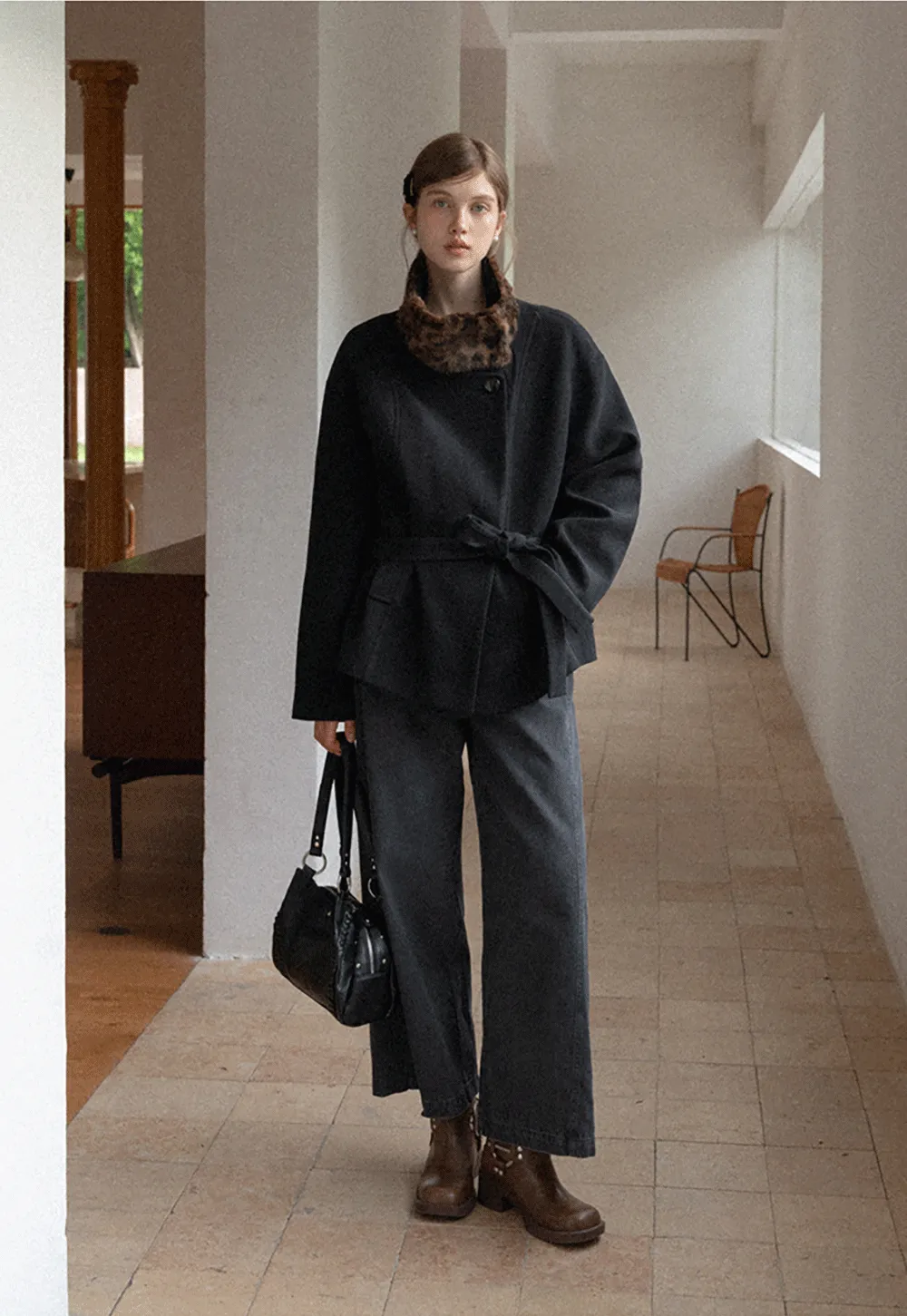 High-Rise Wide-Leg Denim Pants