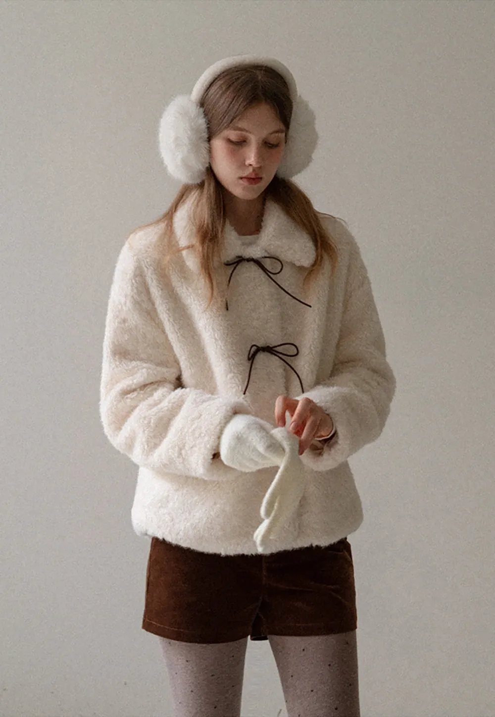 Solid Color Thick Knitted Finger Gloves