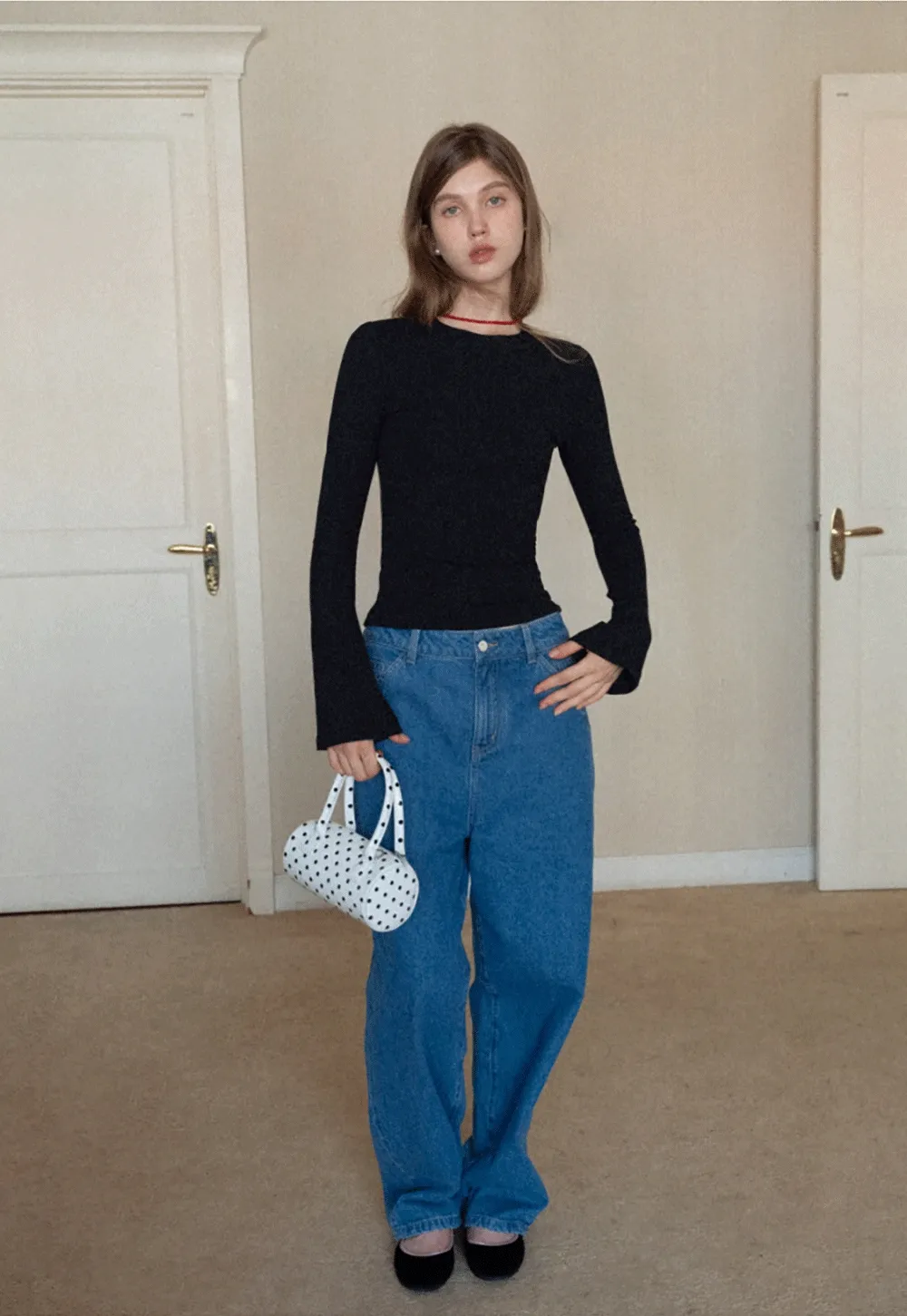 Women Slim Fit Long Sleeve Ribbed Knit Top