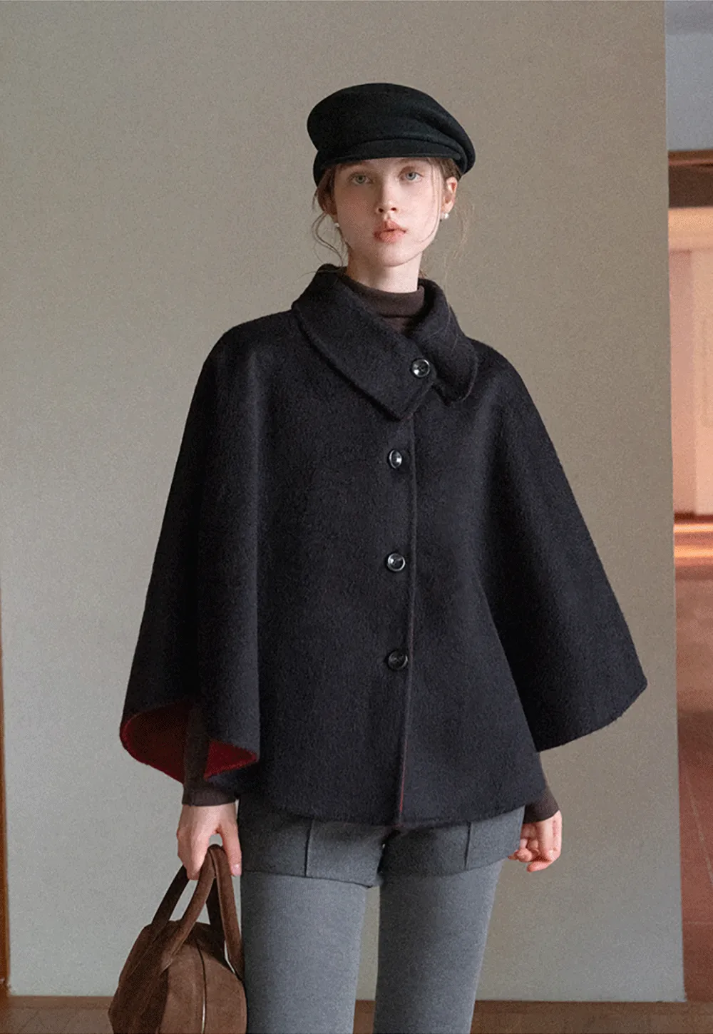 Wool Structured Newsboy Cap