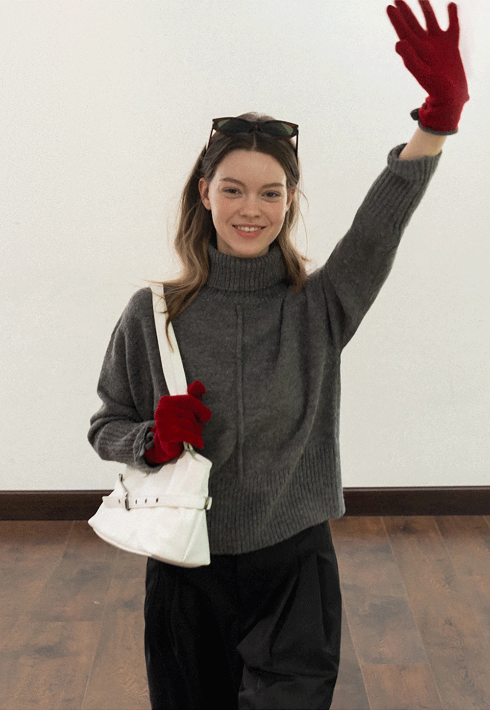 Center-Seam Turtleneck Crop Sweater