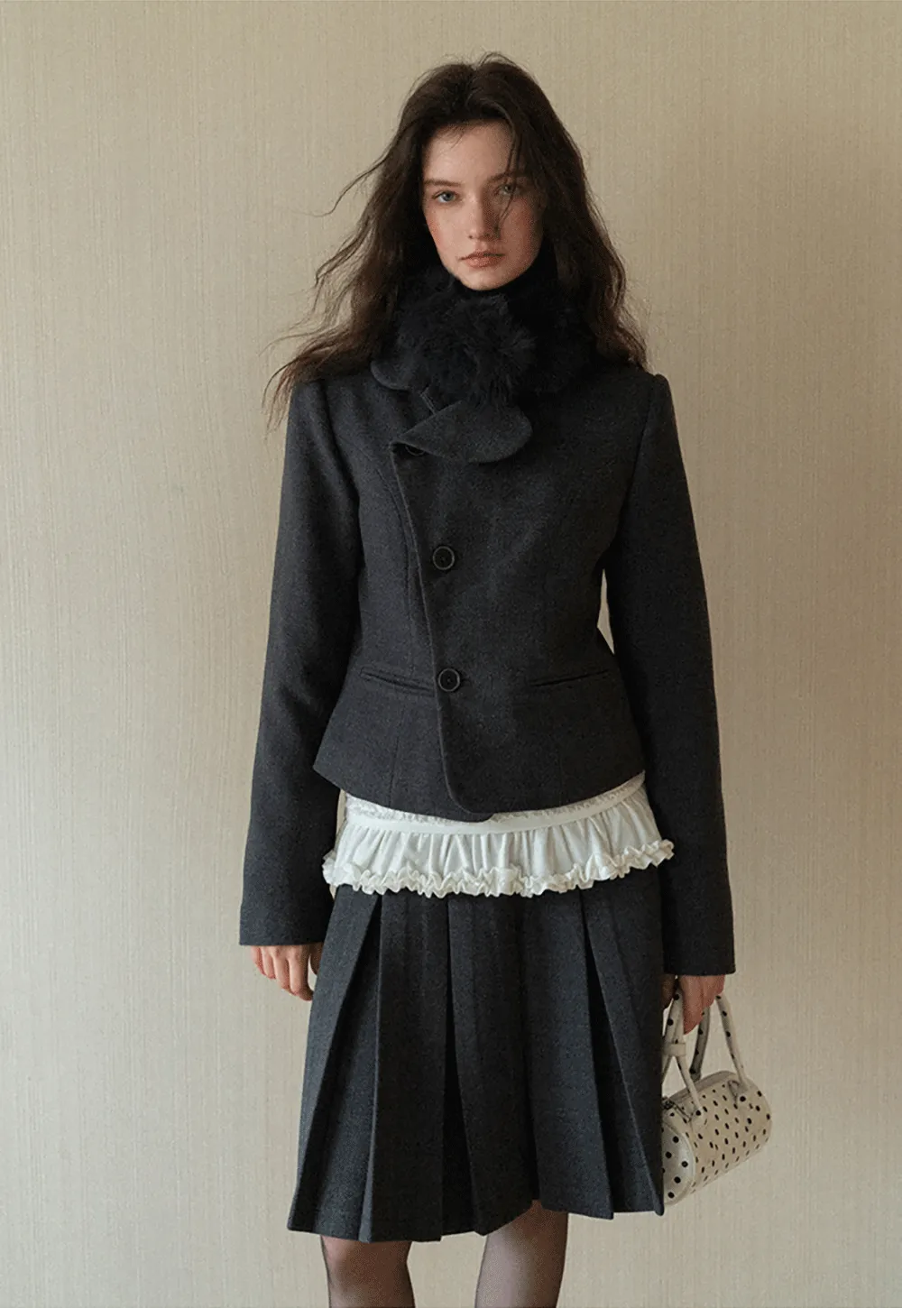 Ruffled Hem Long-Sleeve Tee