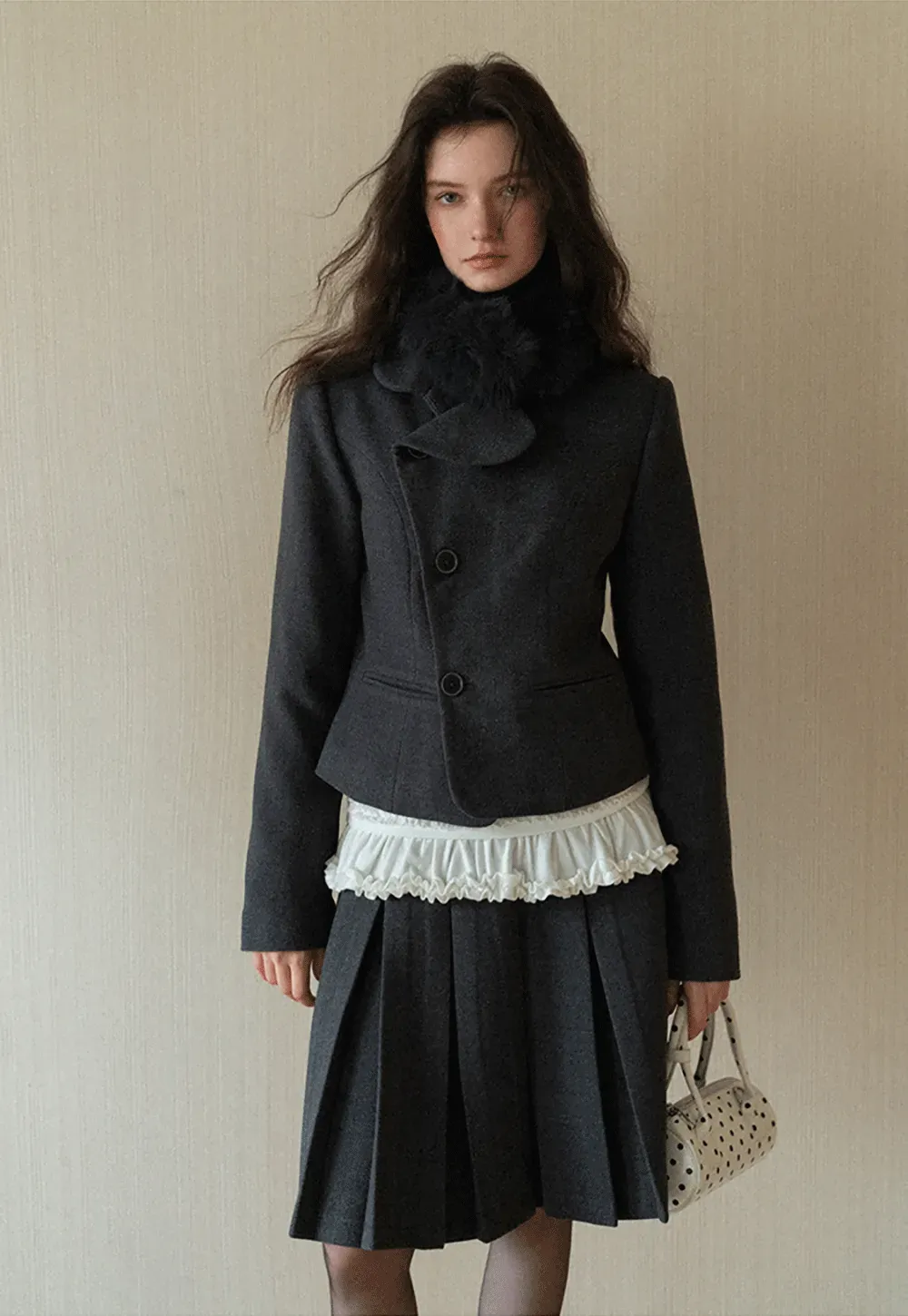 Ruffled Hem Long-Sleeve Tee