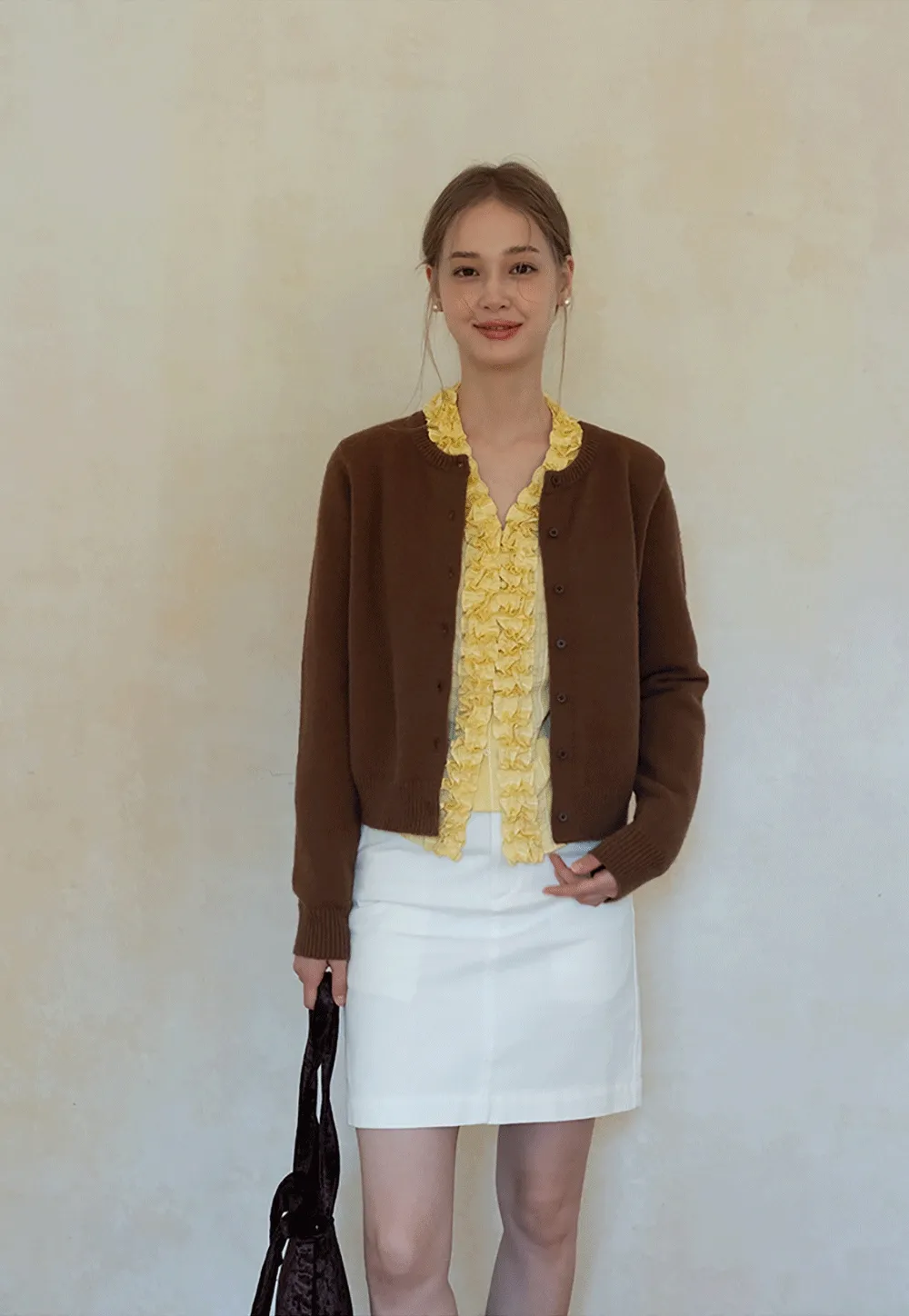 Womens Knit Button Down Cardigan Sweater