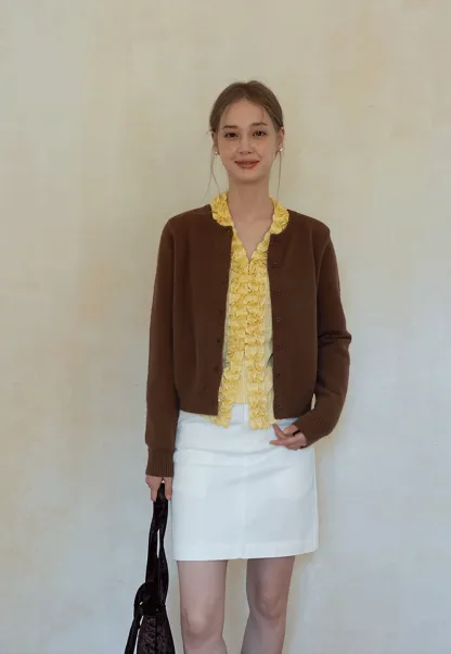 Womens Knit Button Down Cardigan Sweater