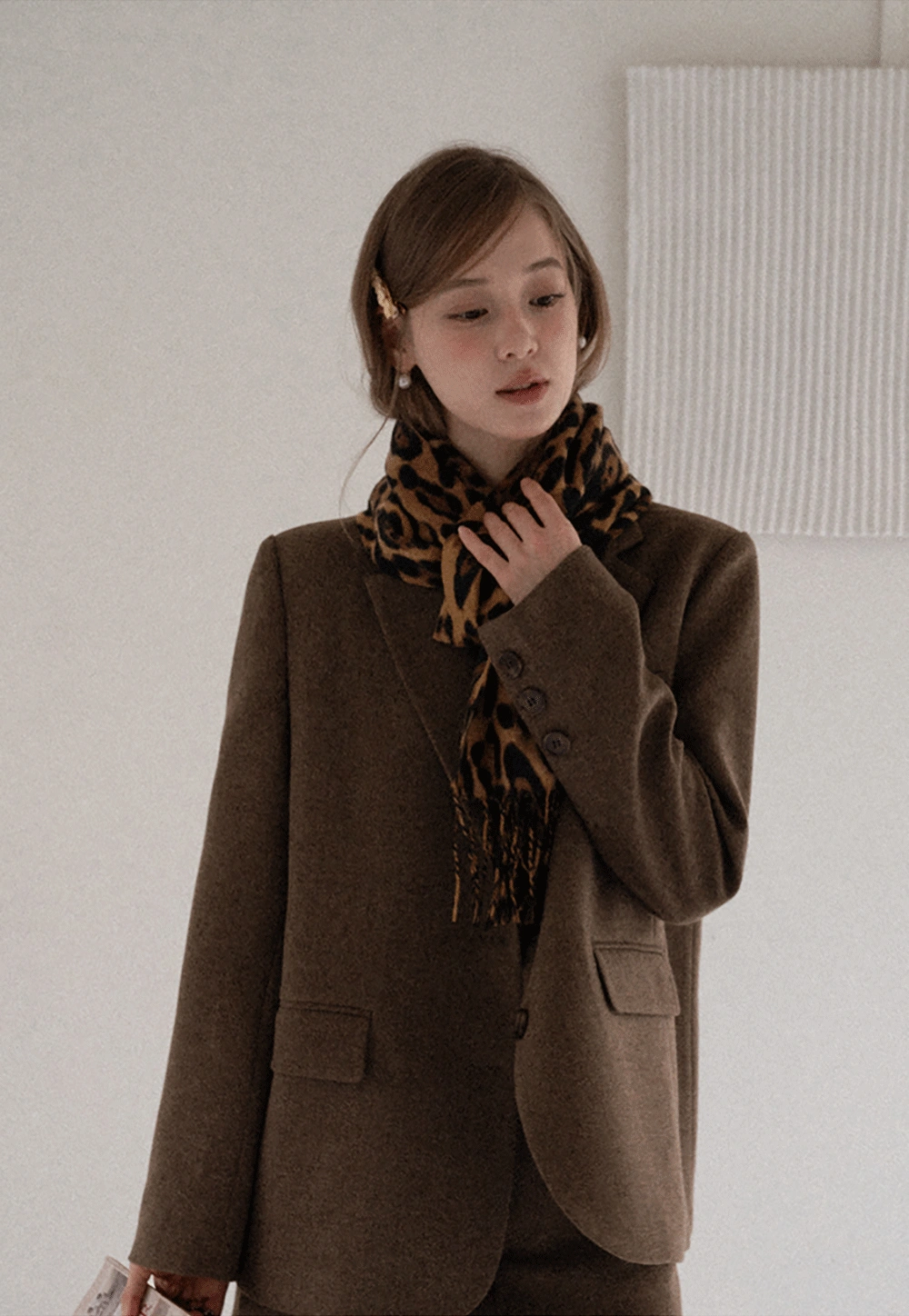 Leopard Print Tassel Scarf Warm Faux Cashmere