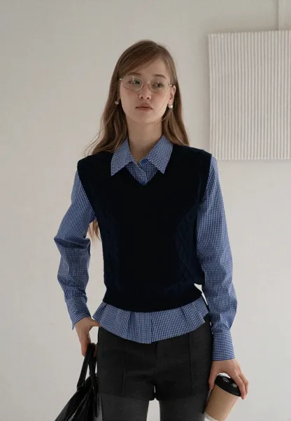 Blue Check Button Up Shirt