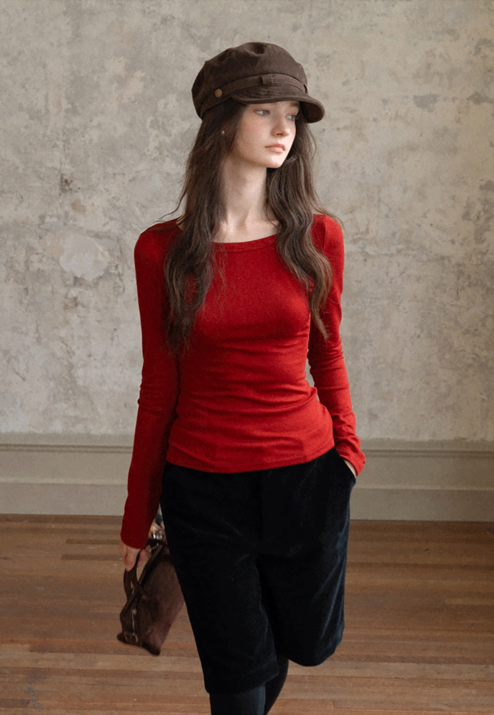 Women Stylish Corduroy Brown Shorts with Button Detail