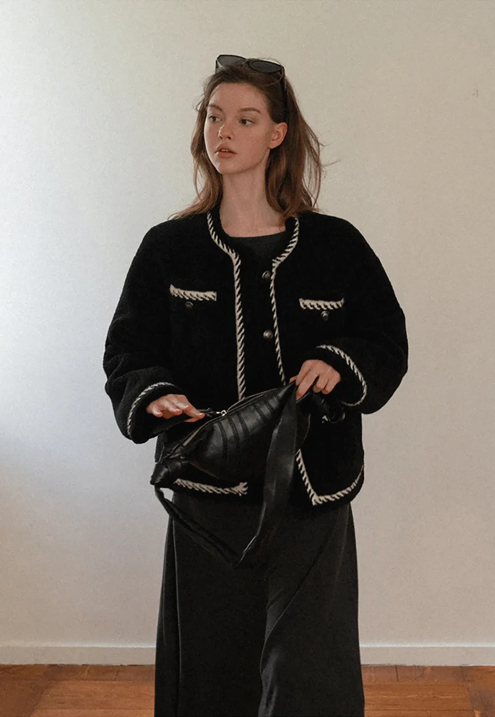 Women Long Sleeve Maxi Dress in Dark Gray