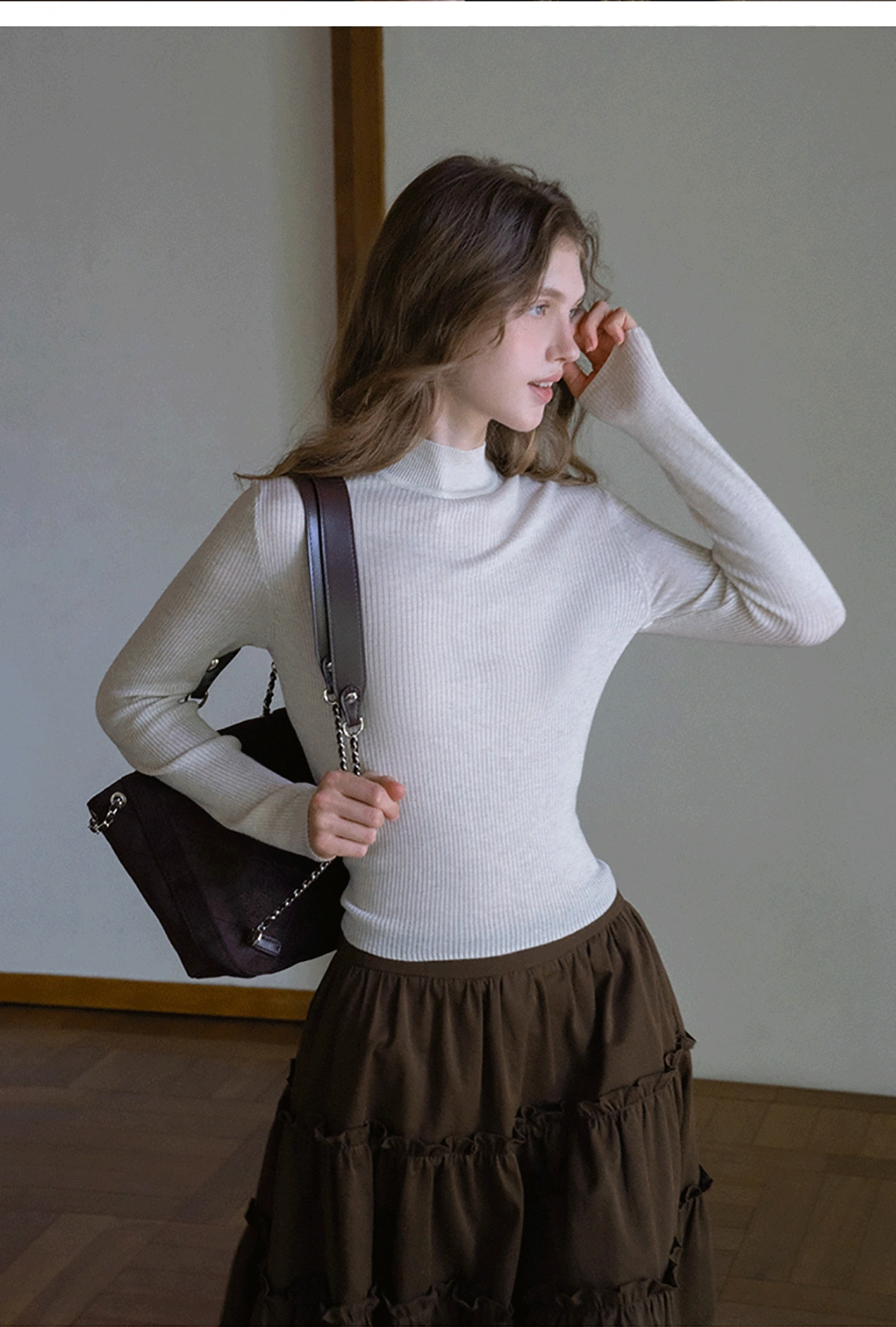 Women’s Ribbed Knit Turtleneck Sweater Top