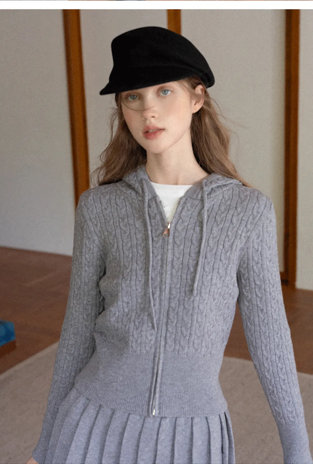 Wool Structured Newsboy Cap