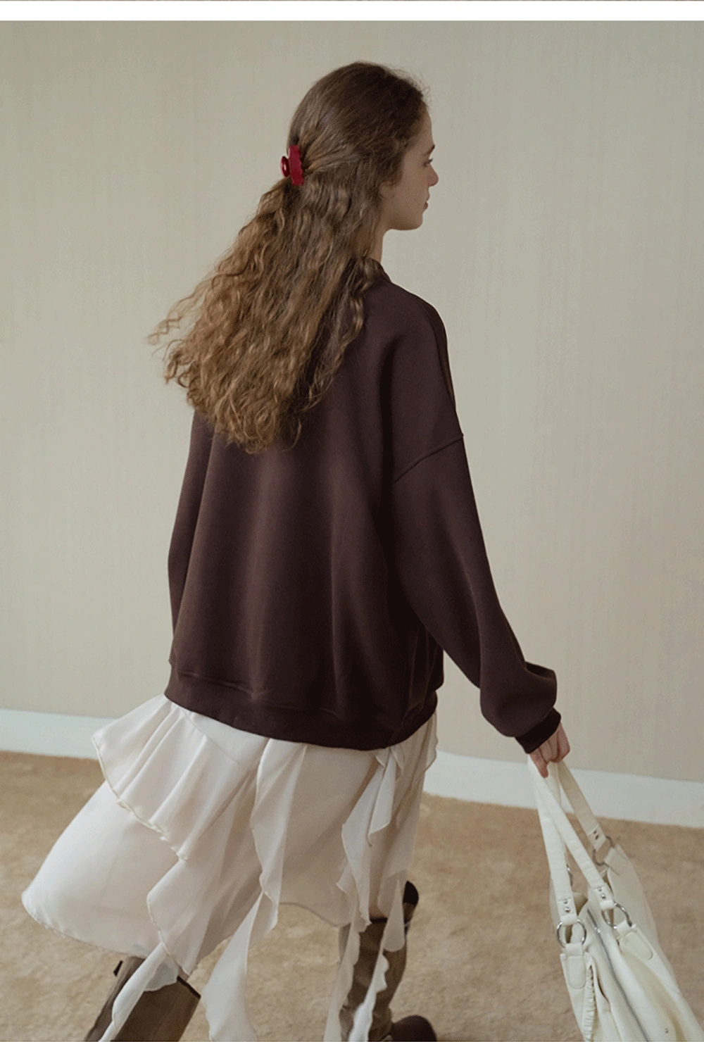 Womens Ruffle Layered Chiffon Midi Skirt