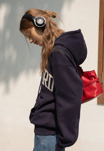 Stylish Hoodie with College Print