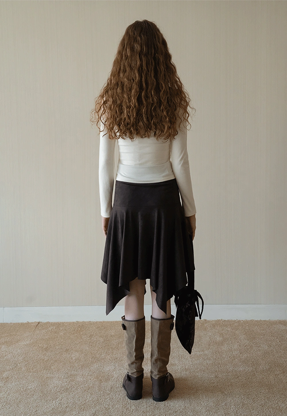 Women Mesh Patchwork Cowl Neck Top