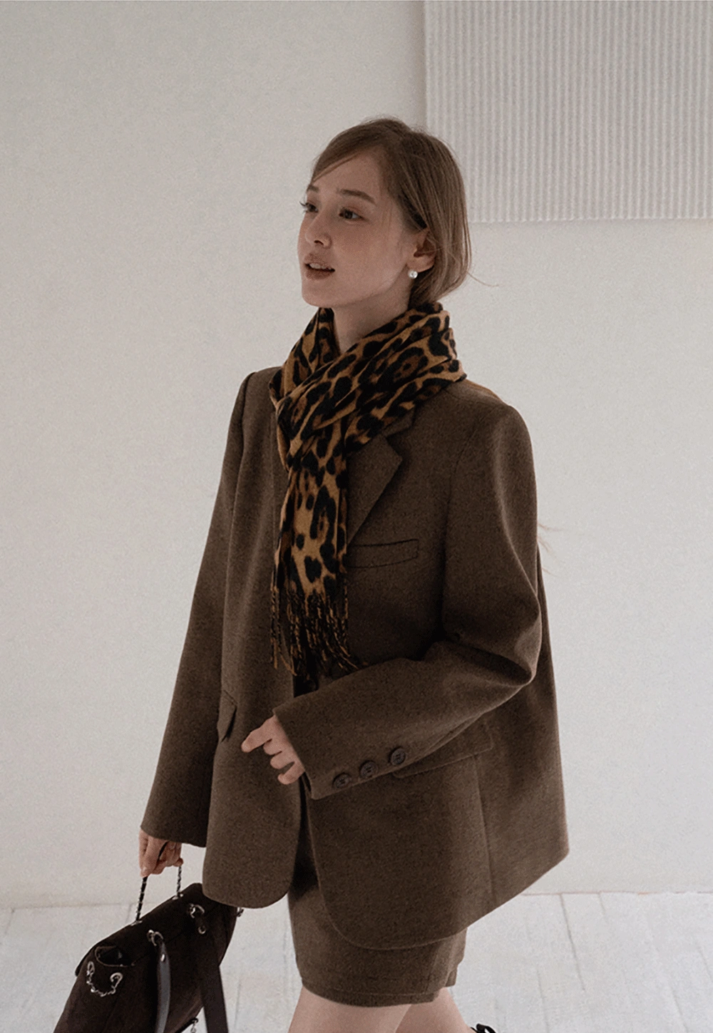 Leopard Print Tassel Scarf Warm Faux Cashmere