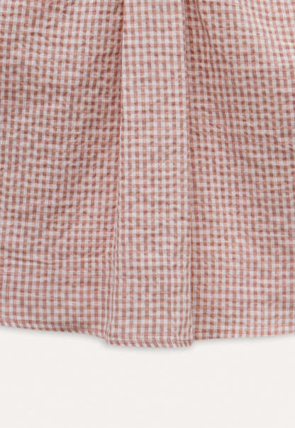 Bow Tie Pleated Textured Plaid Vest Top
