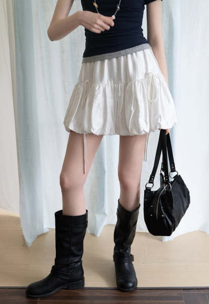 Tiered Bubble Mini Skirt