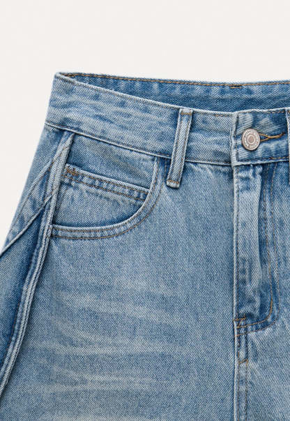 Cuffed Denim Shorts
