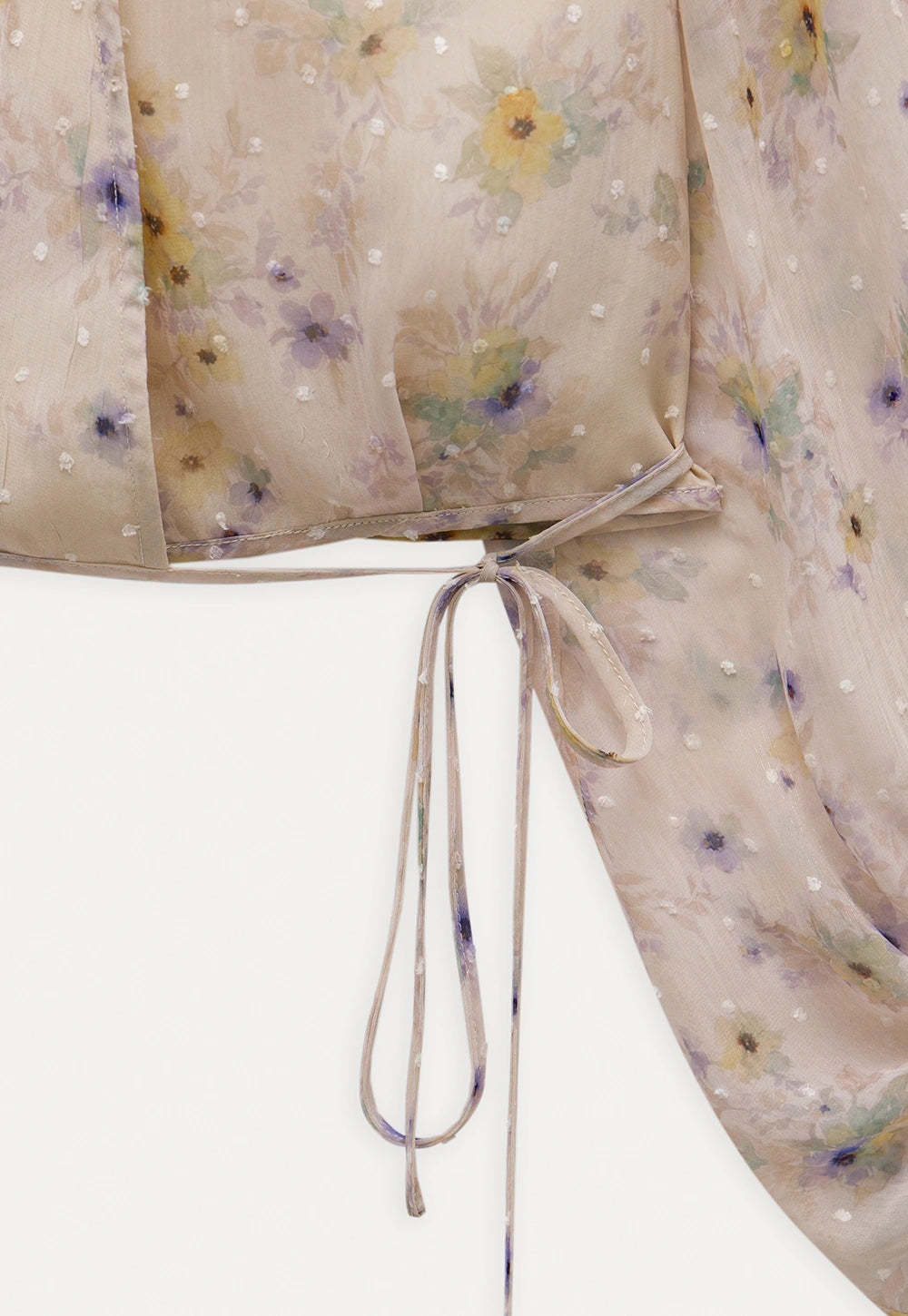 Floral Puff Sleeve Crop Blouse