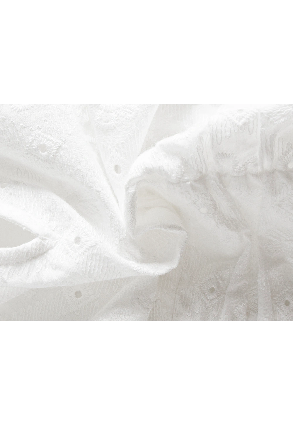 Women's White Eyelet Puff Sleeve Top
