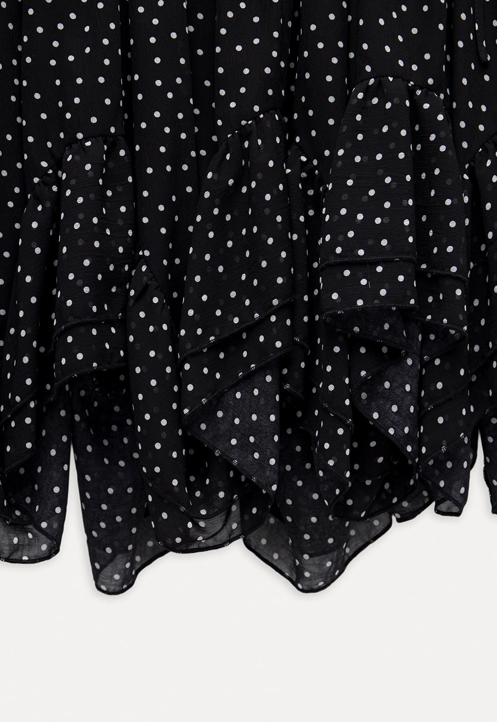 Polka Dot Ruffle Hem Cami Top