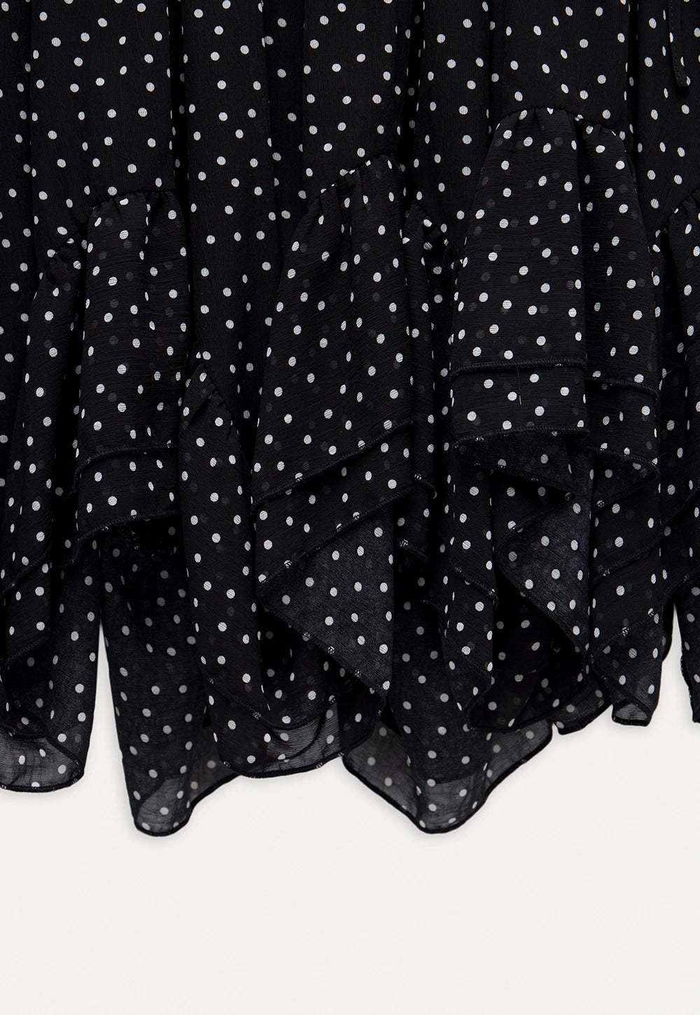 Polka Dot Ruffle Hem Cami Top