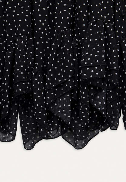 Polka Dot Ruffle Hem Cami Top