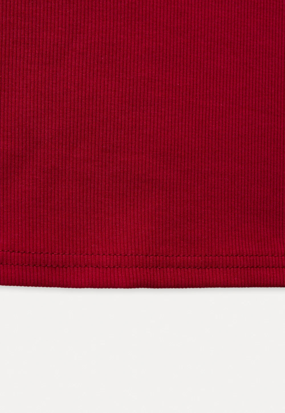 Square Neck Ribbed Tee with Bow Detail
