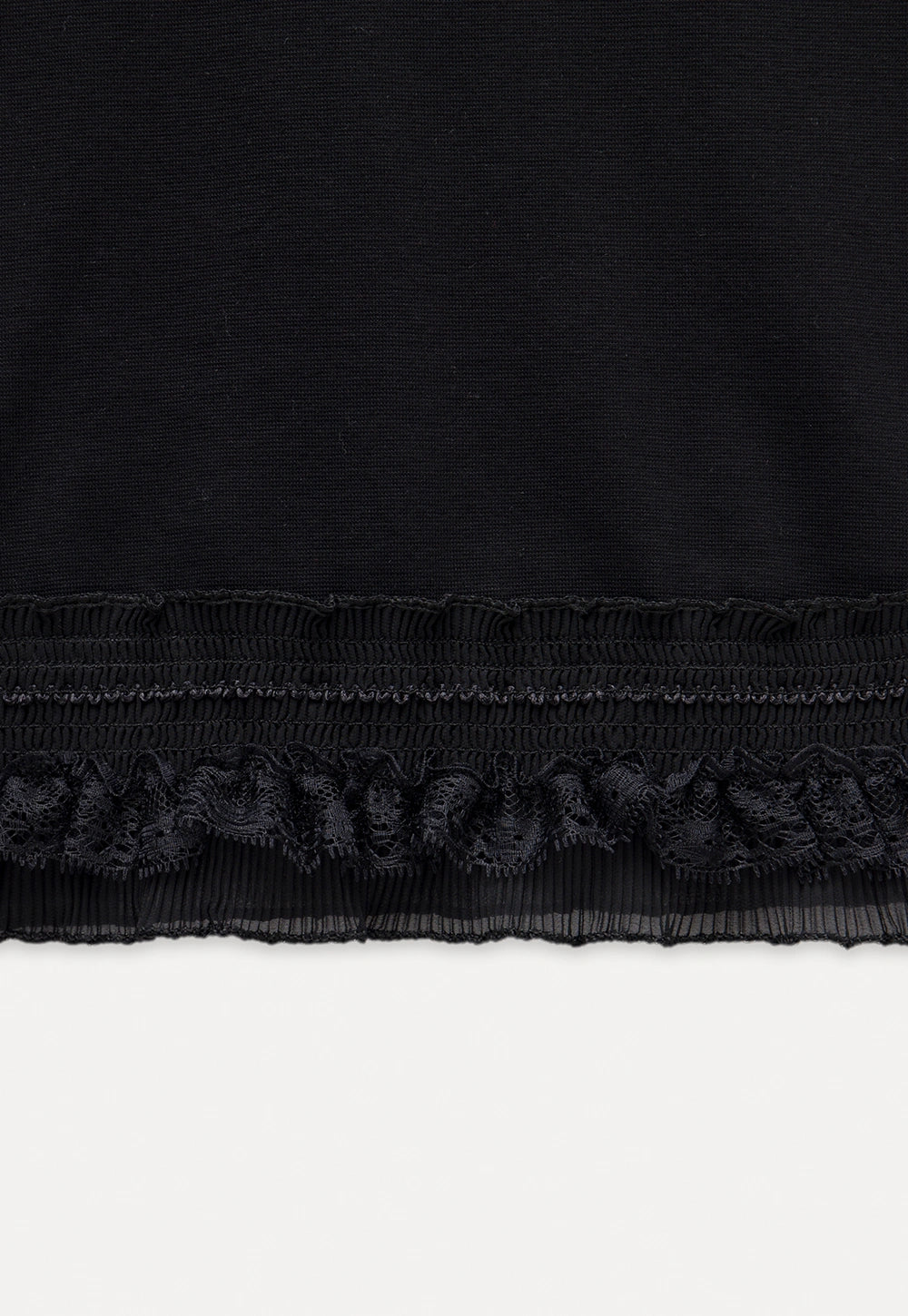Lace Trim Fitted T-Shirt