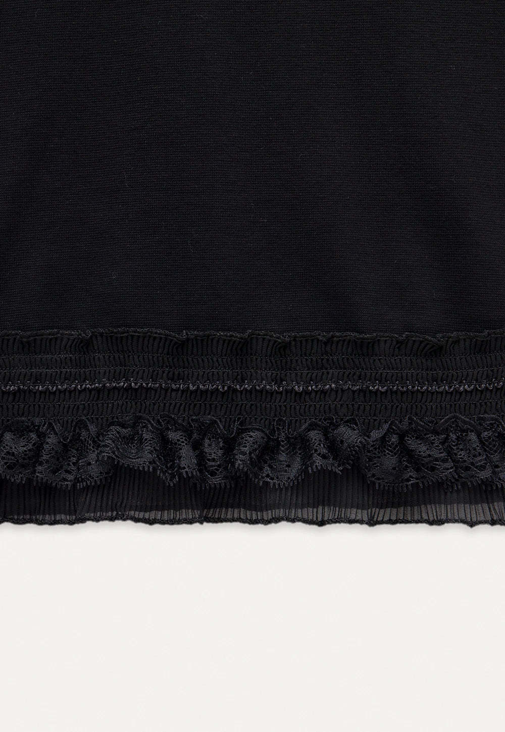 Lace Trim Fitted T-Shirt