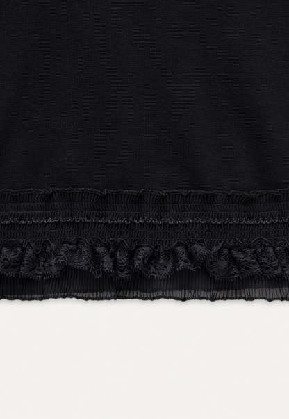 Lace Trim Fitted T-Shirt