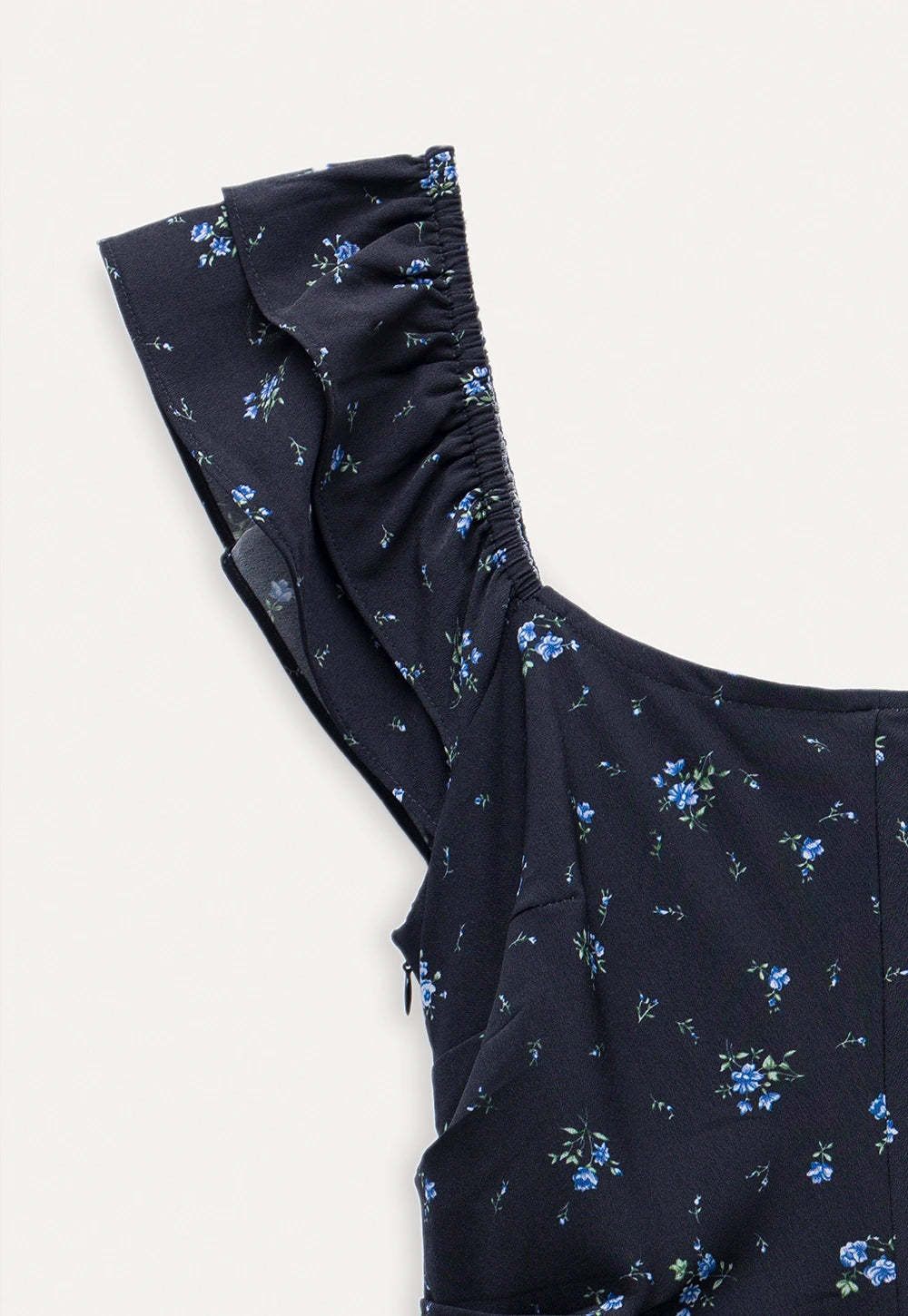 Floral Ruffle Sleeve Midi Dress