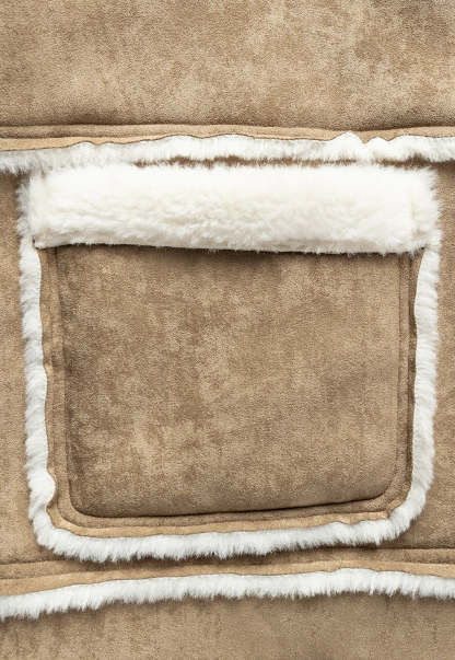 Women's Stand Collar Drawstring Faux Fur Lamb Wool Fleece Jacket