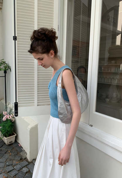 Women's Crochet Knit Tank Top with Floral Detail