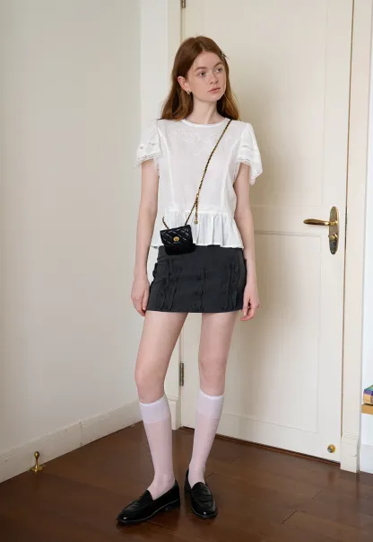 Women’s A-Line Mini Skirt with Ruffle Bow Details