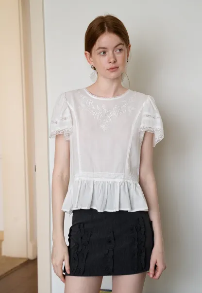 Women’s A-Line Mini Skirt with Ruffle Bow Details