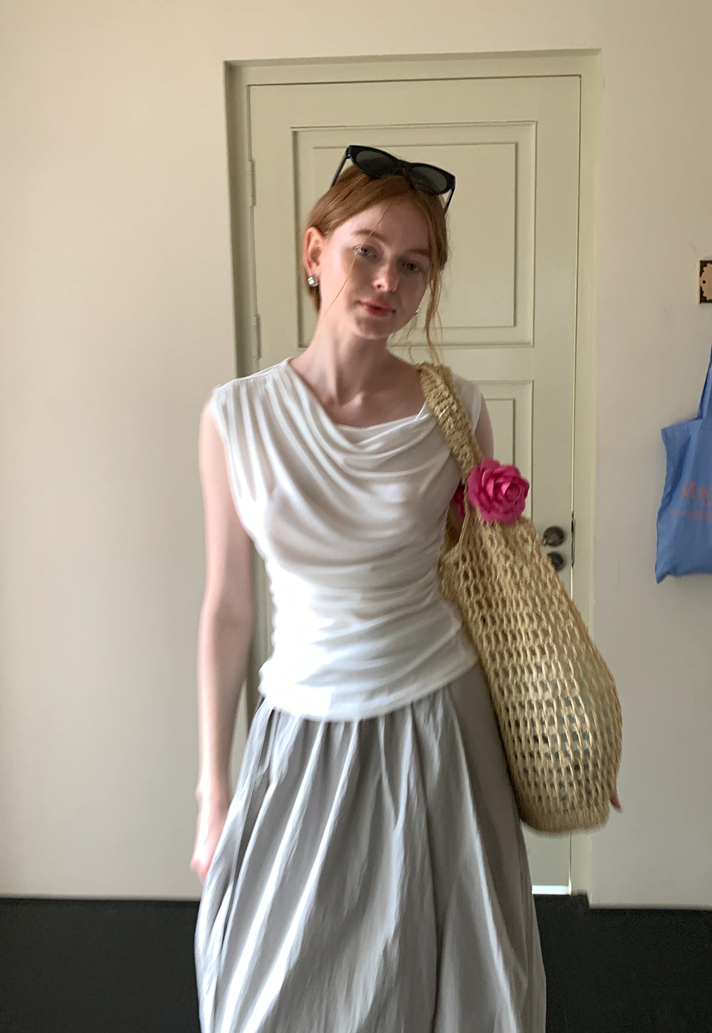 Women’s Draped Cowl Neck Sleeveless Top